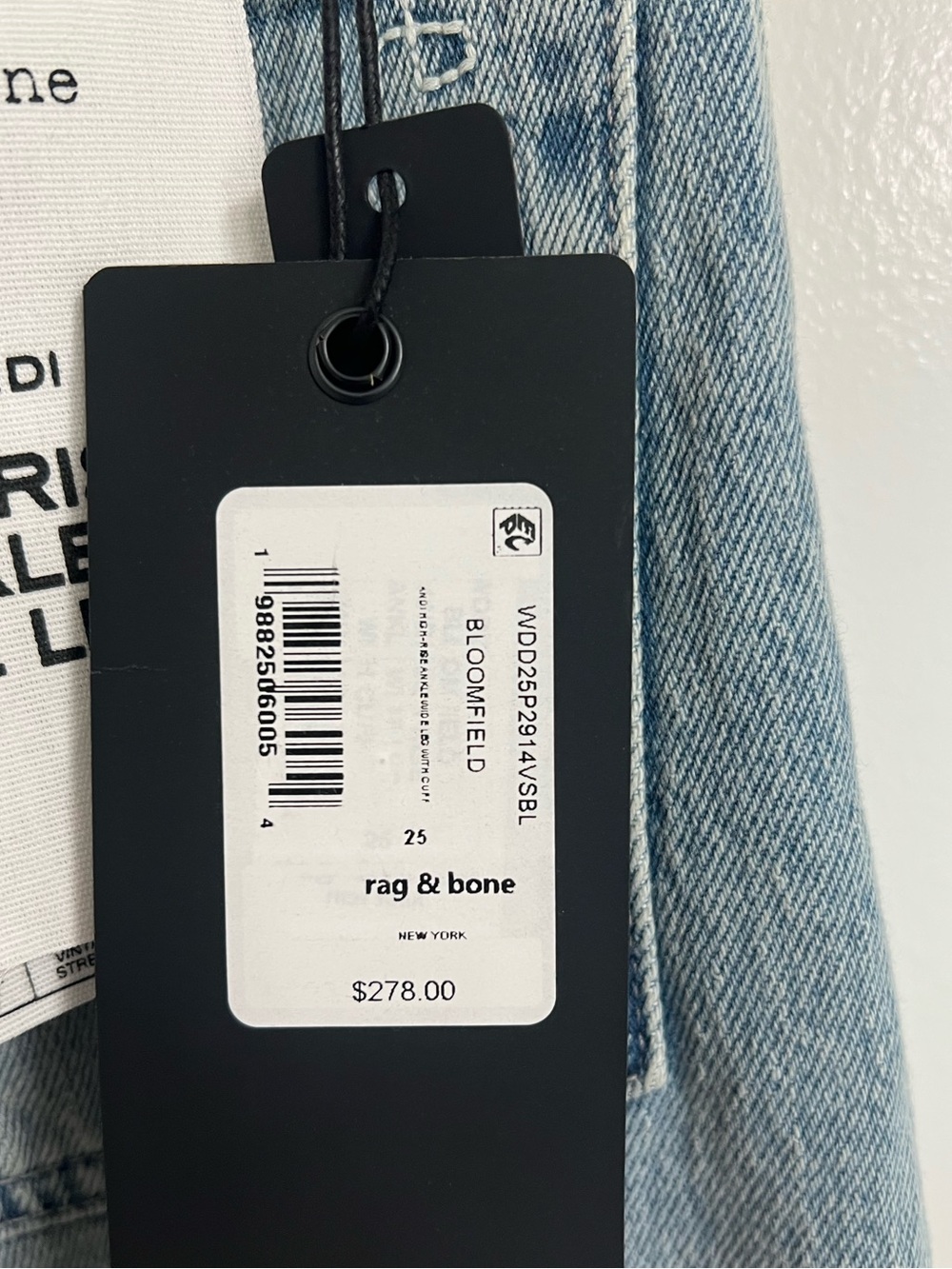 NWT Rag & Bone Andi High-Rise Raw Cuffed Wide-Leg Jeans in Bloomfield Size 25 - Picture 5 of 10